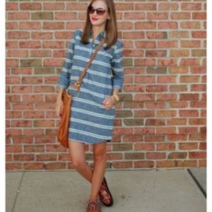 Loft striped chambray shirt dress